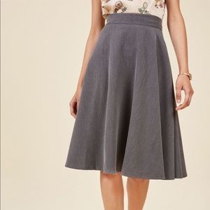 Modcloth Gray Skater Skirt